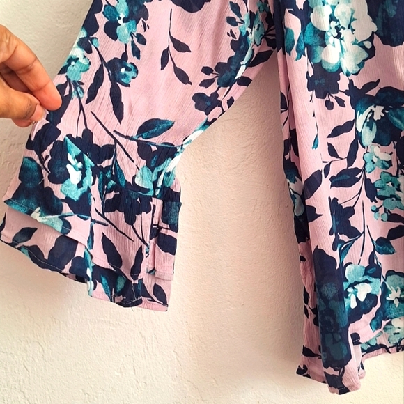 J. Jill Floral Women's Top - Pink and Blue Size M - Picture 7 of 10